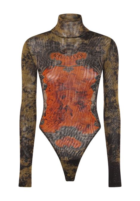 body mesh open back printed medaillon donna multicolor JEAN PAUL GAULTIER | 25/03-W-TO306-M006P004115